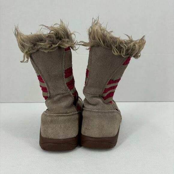 Keen Wapato Waterproof Suede Leather Boots Faux Fur Beige Pink Girl's Size 3 - Picture 8 of 9